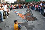 3d chalk art butterfly